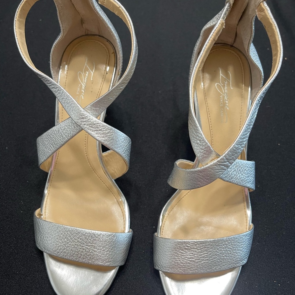 Vince Camuto Metallic Silver Heels